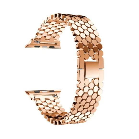 NEW Luxury Adjustable ROSE GOLD Stainless Steel Strap band For Apple Watch - Picture 4 of 6